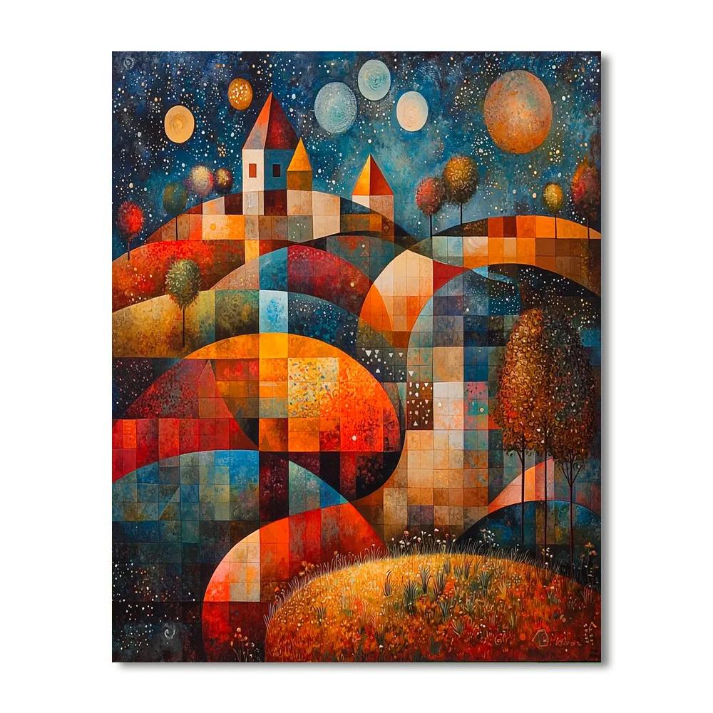 Paul Klee Inspired Whispering Cosmic Threads  Numbered Painting Kits