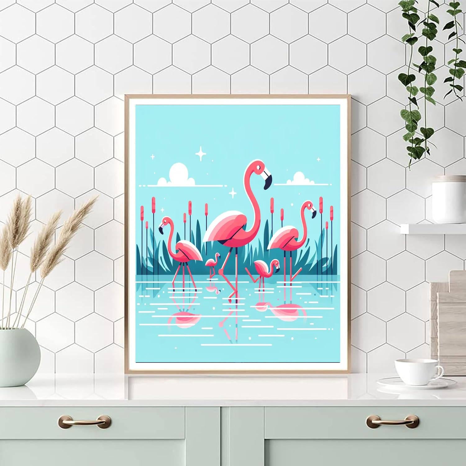 Friendly Flamingos Numbered Painting Kits