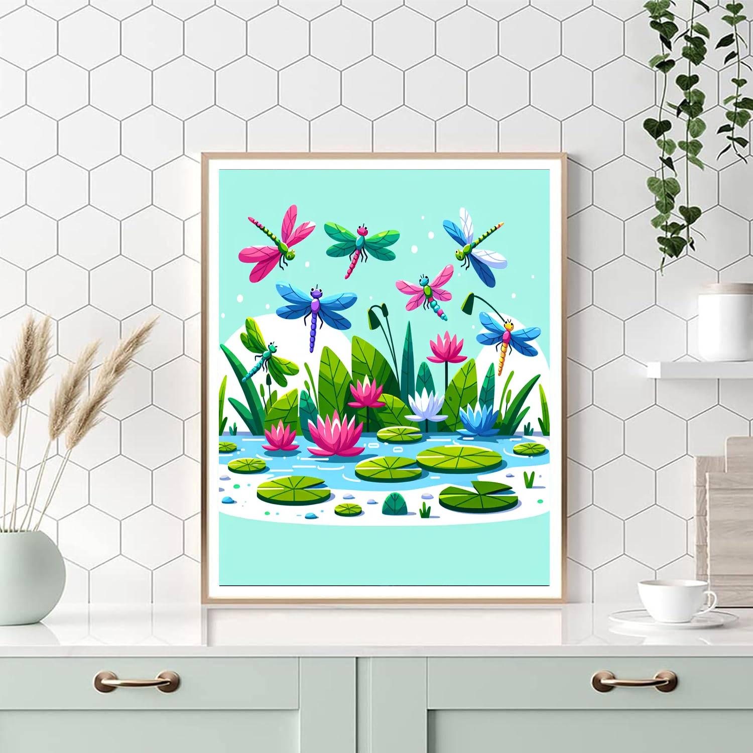 Dynamic Dragonfly Delight Numbered Painting Kits