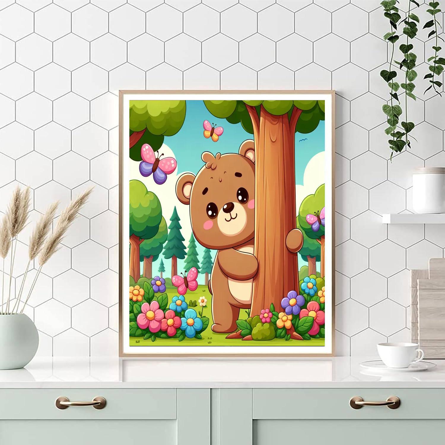 Giggles The Baby Bear DIY Paint By Numbers