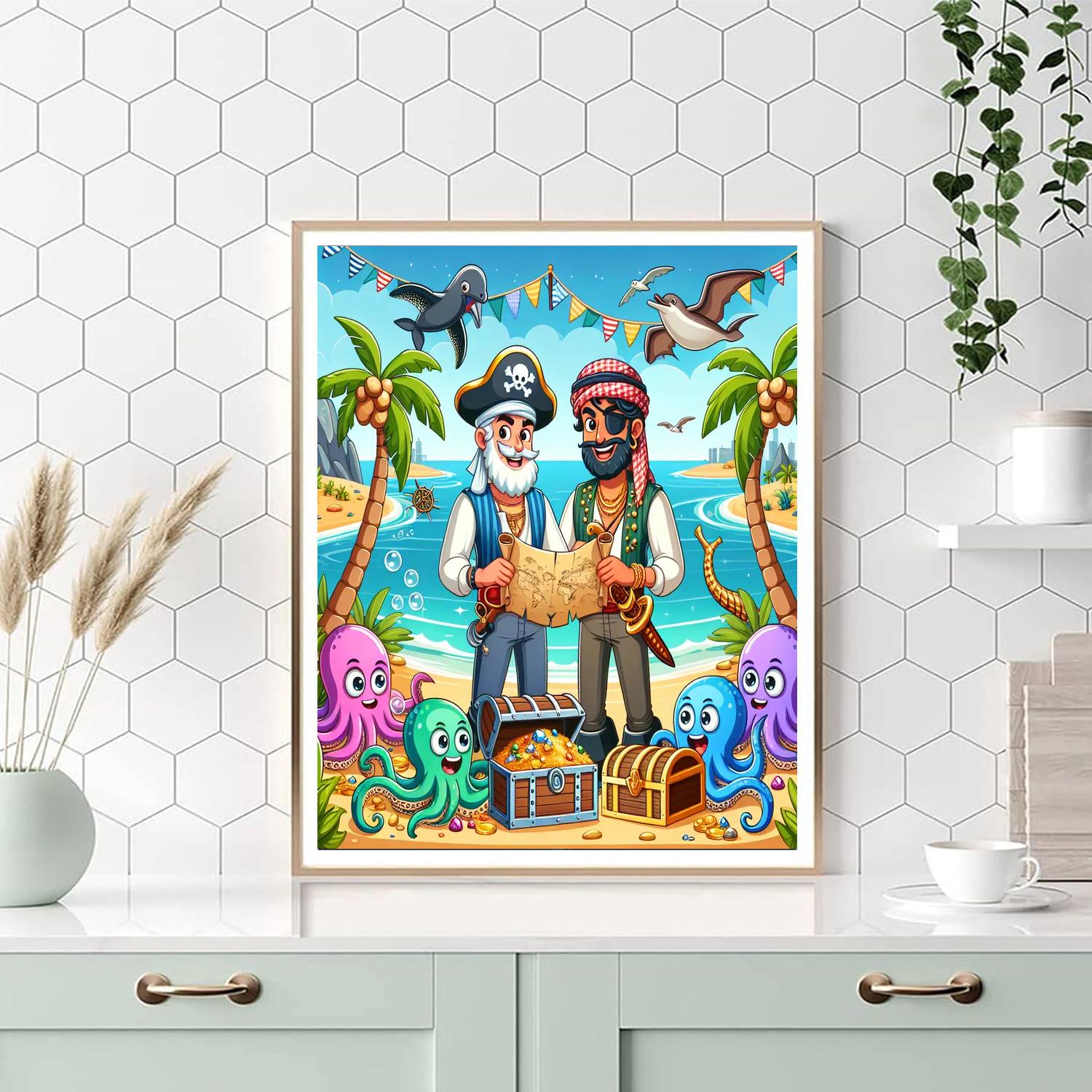 Pirate Treasure Cove Number Painting