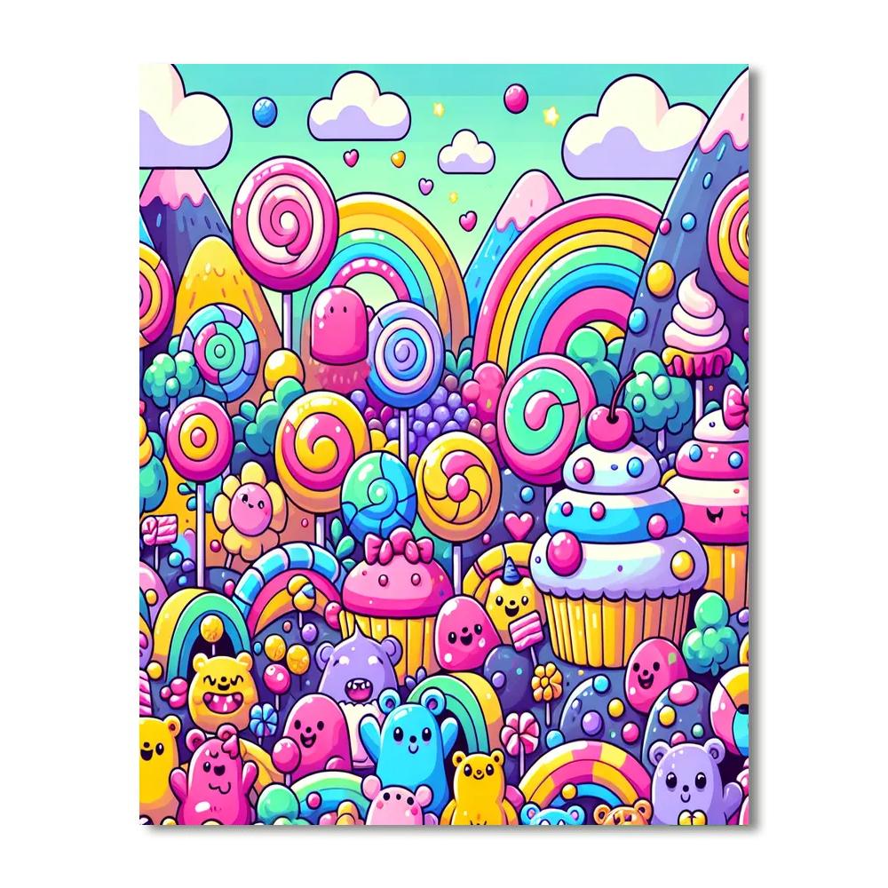 Sweet Candyland Dreams Paint By Numbers Art