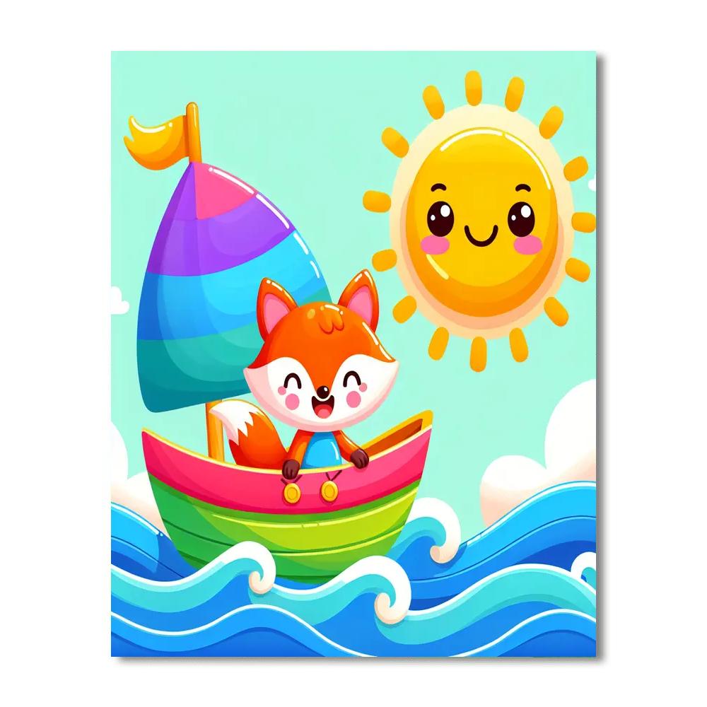 Sailing Foxes Number Painting