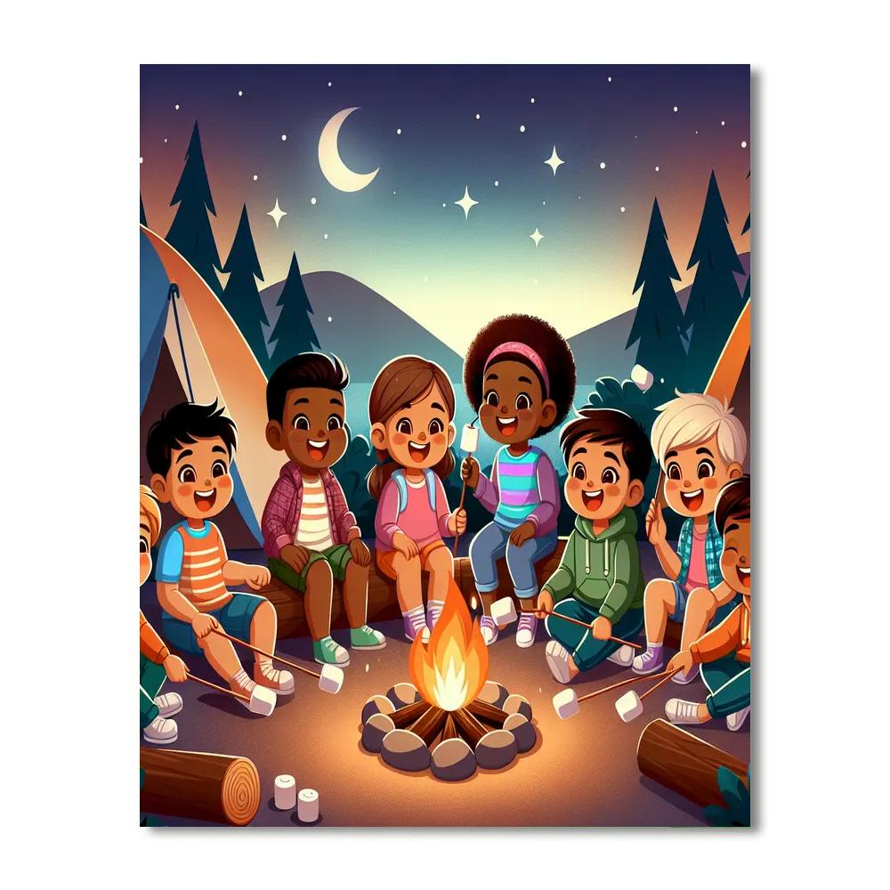 Charming Camping Adventure Number Painting