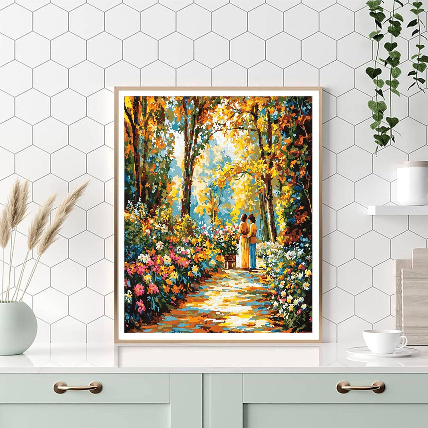 Tender Moments In The Garden Number Painting
