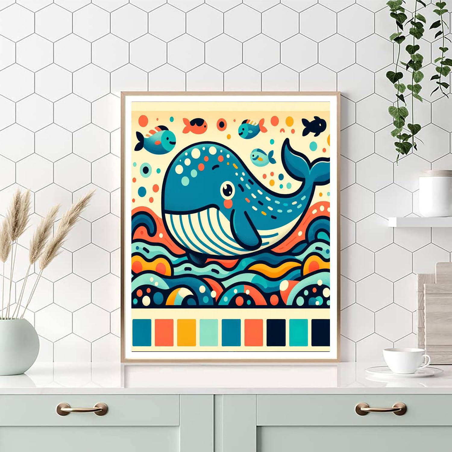 Whimsical Whale's Journey Paint By Number
