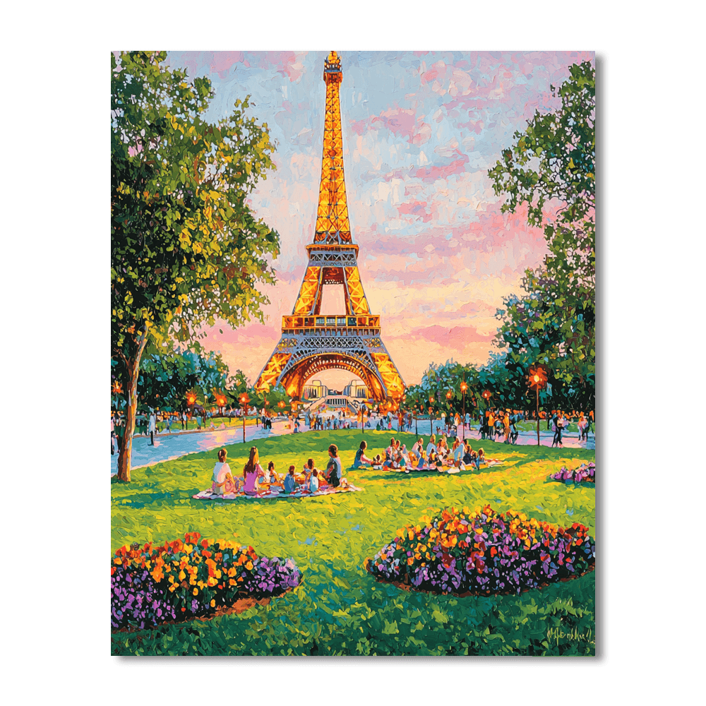 Eiffel Tower Park DIY Paint By Numbers