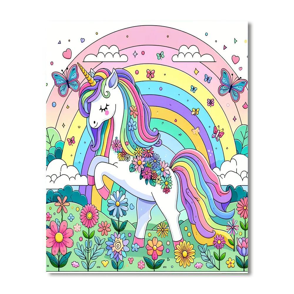 Mystical Unicorn Kingdom Number Painting