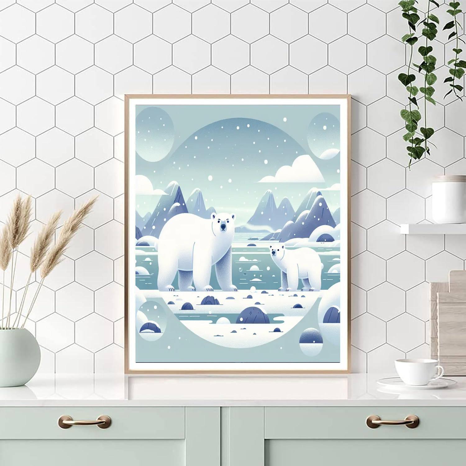 Polar Bear Arctic Expedition Paint By Numbers Art