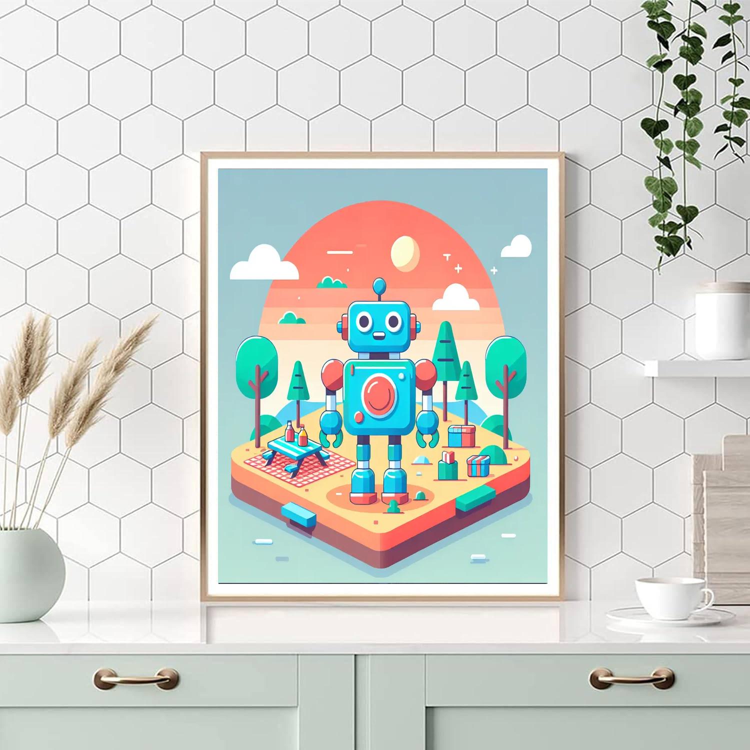 Friendly Robot's Big Day Out Numbered Painting Kits