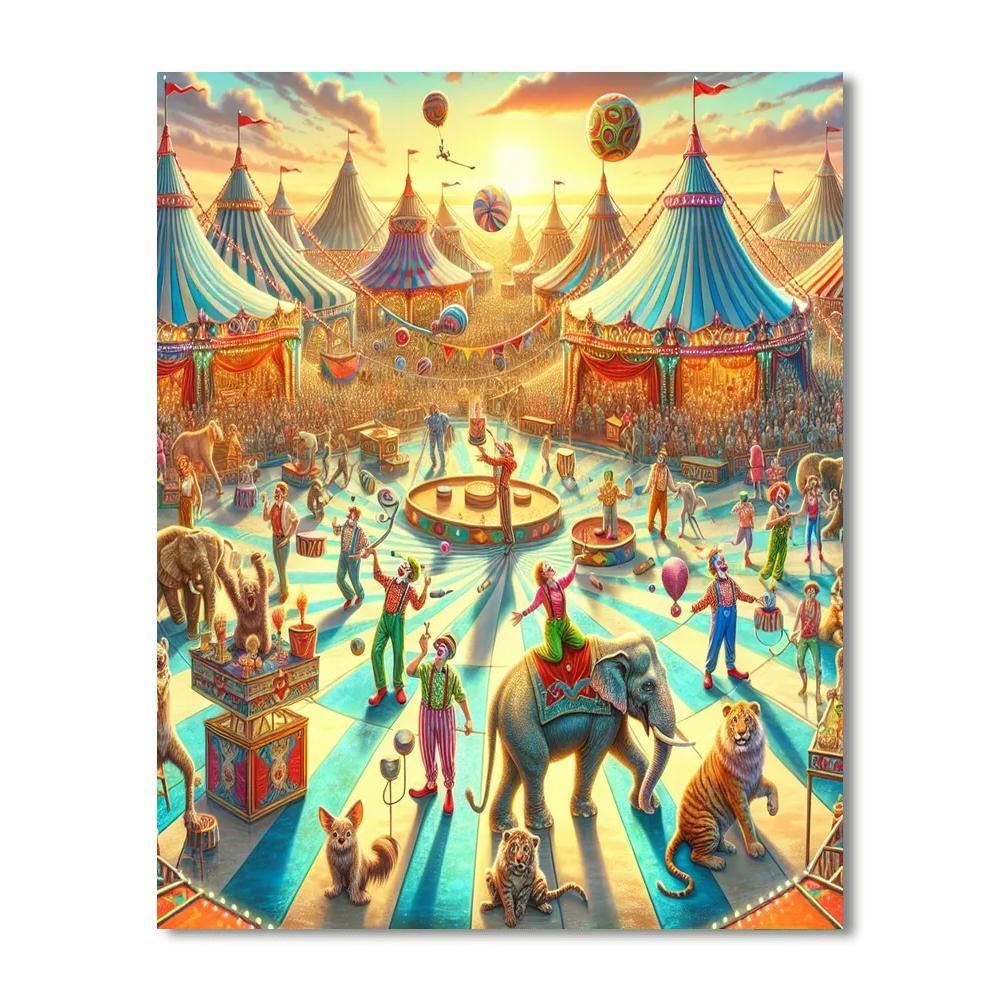Whimsical Circus Adventure For Kids Numbered Painting Kits