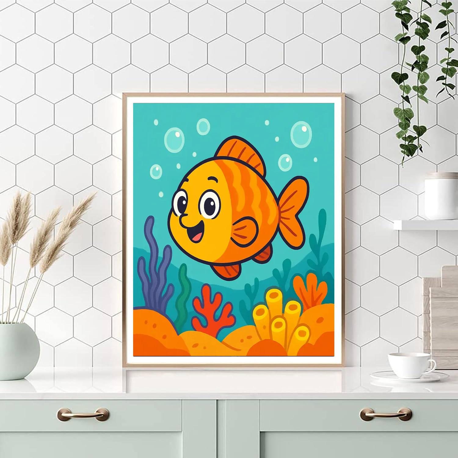Cheerful Fish Numbered Painting Kits