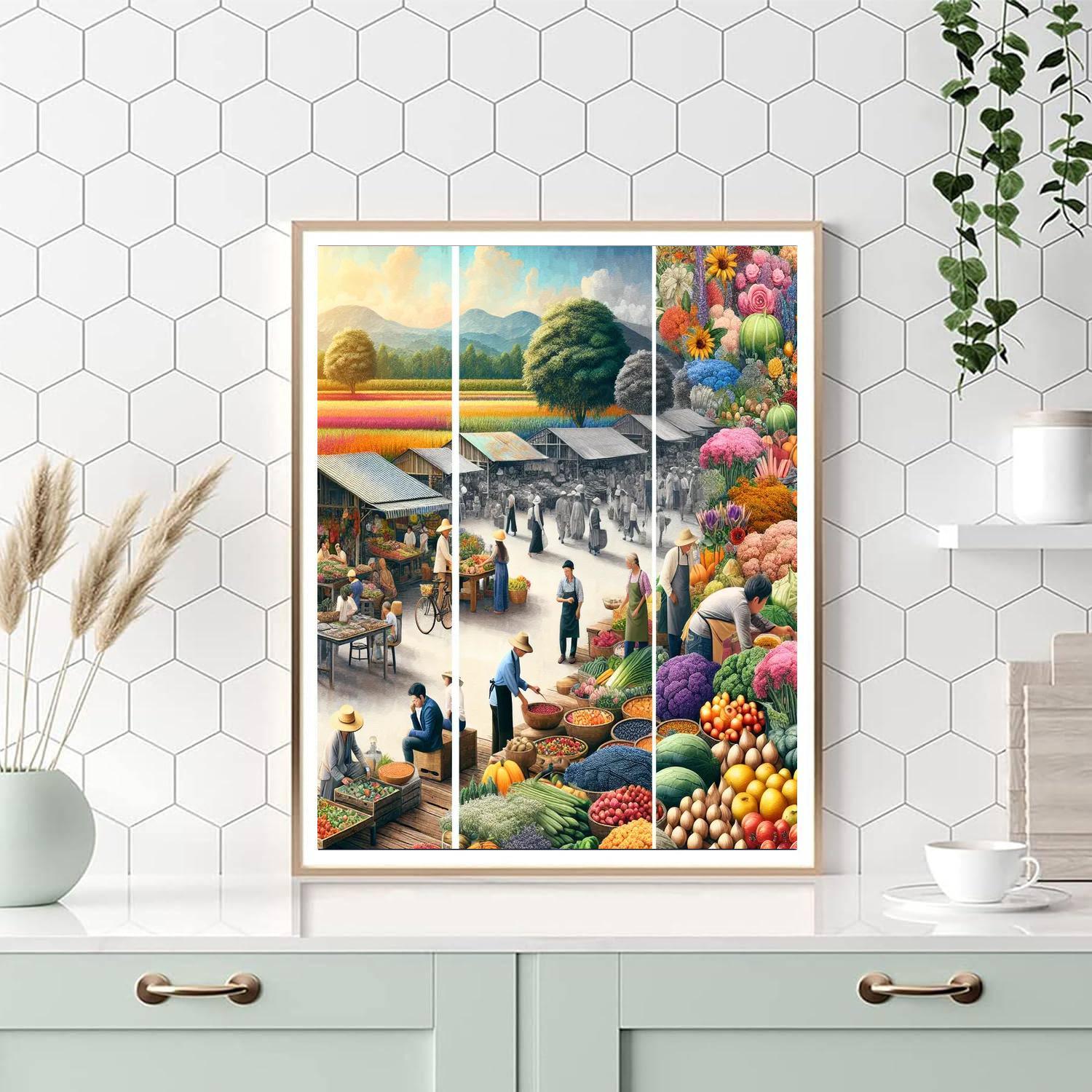 Charming Countryside Market Paint By Color