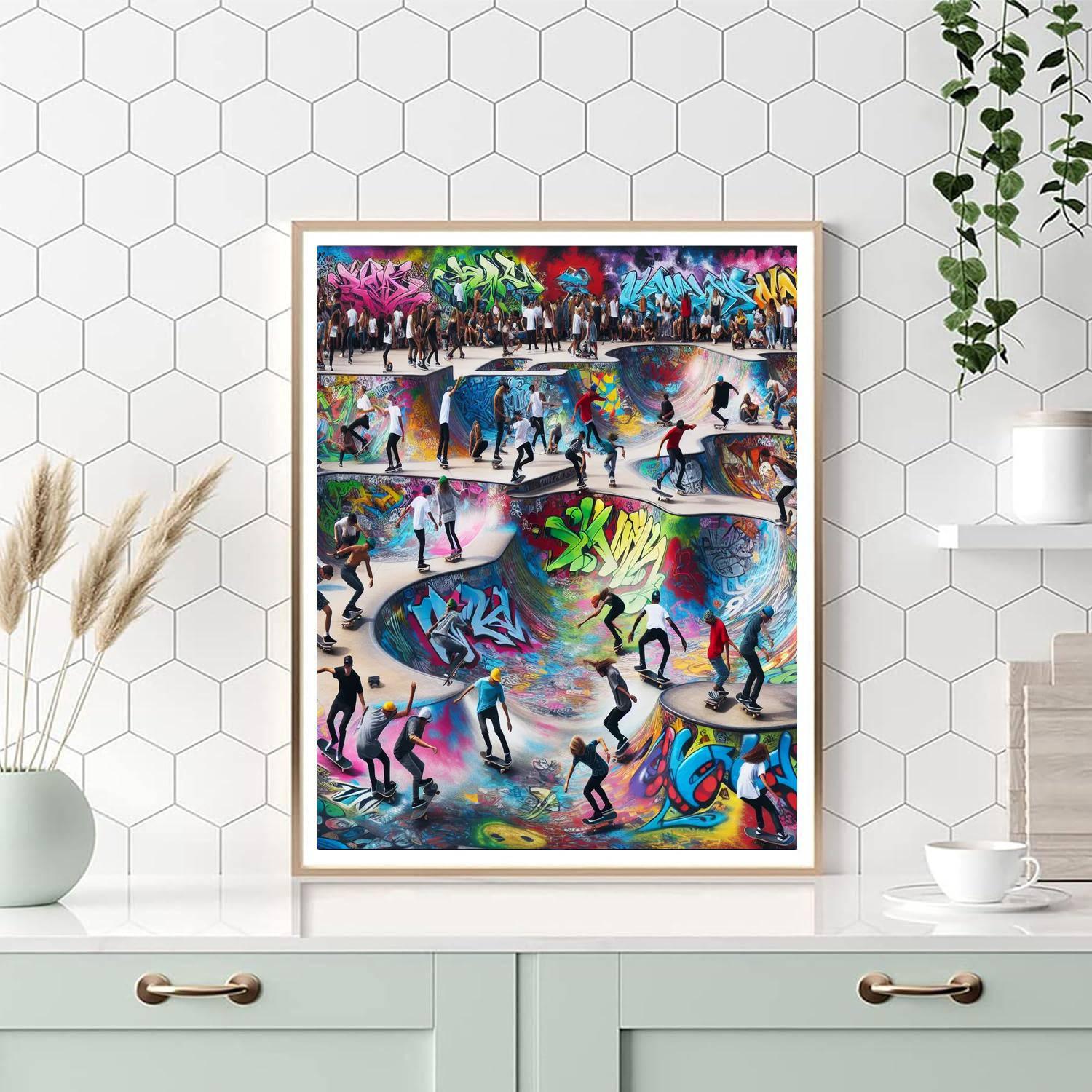 Dynamic Skate Park Vibes Numbered Painting Kits