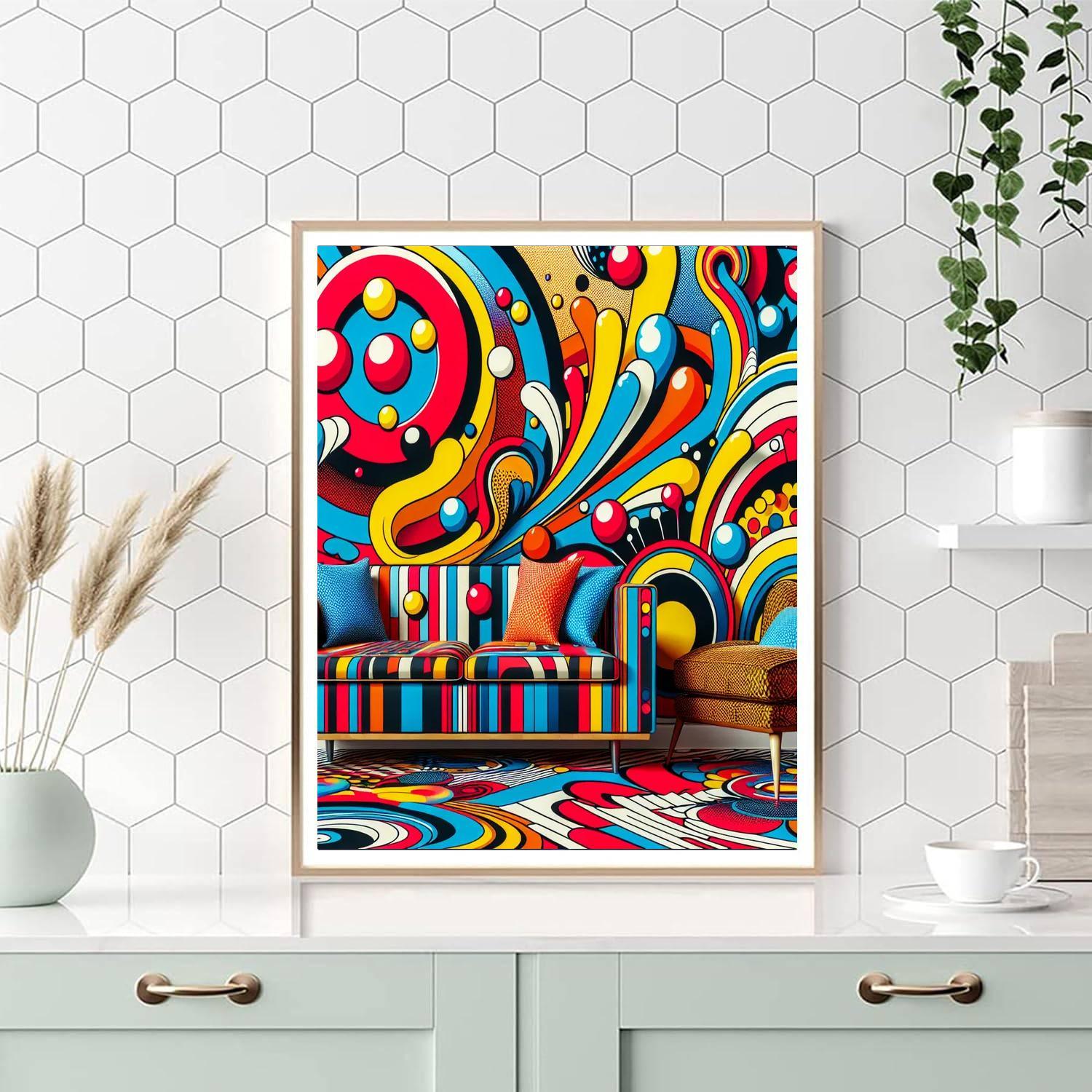 Retro Pop Art Burst Painting By Numbers Kit