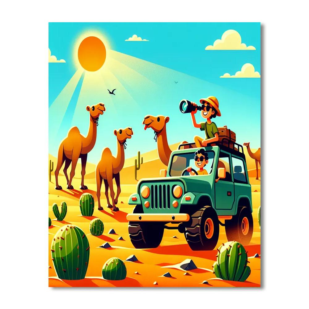 Safari Desert Adventure Painting Number Kit