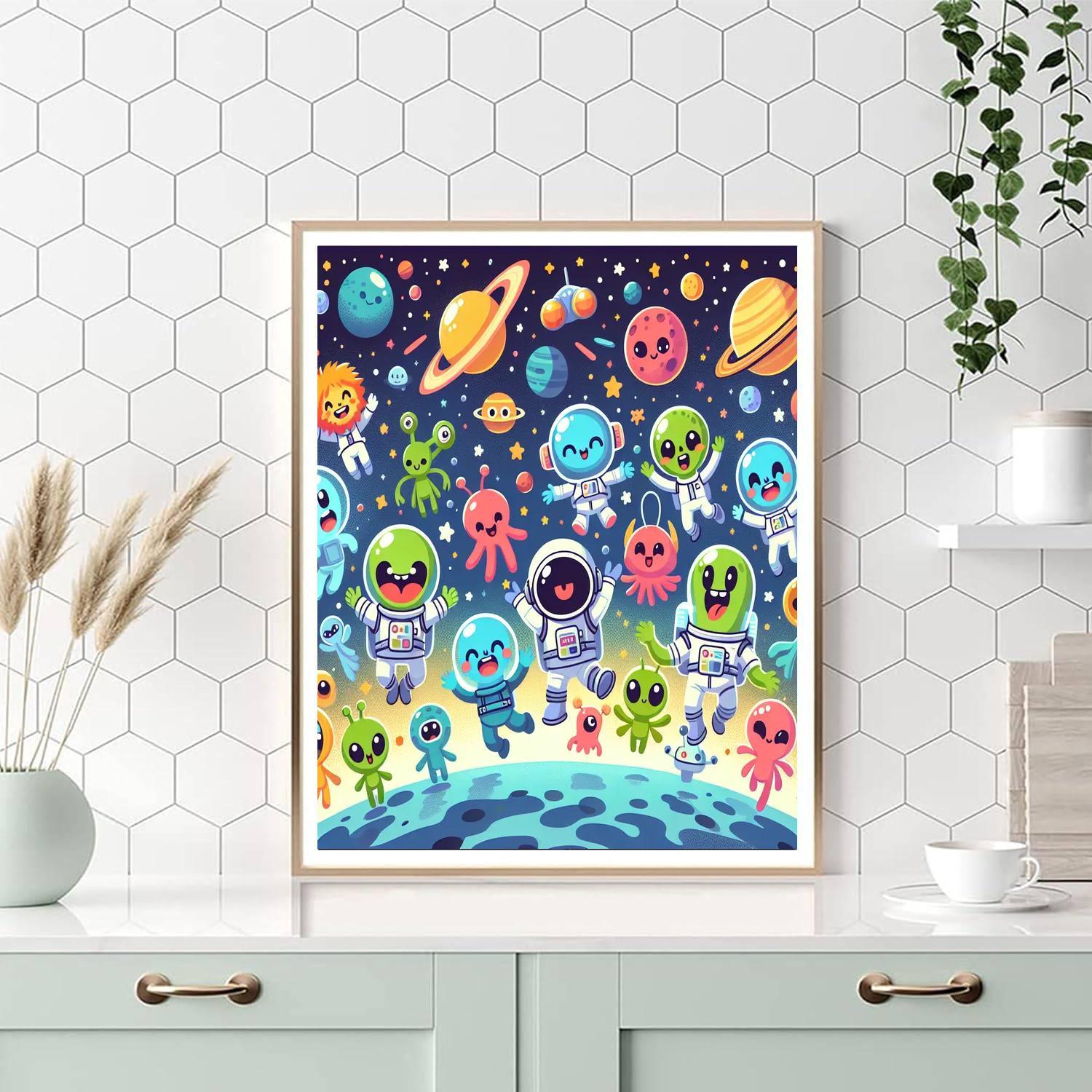 Whimsical Space Explorers Painting By Numbers Kit