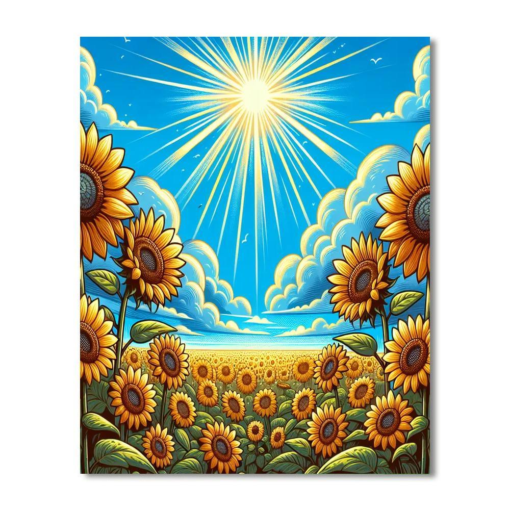 Sunflower Field Splendor Paint By Numbers