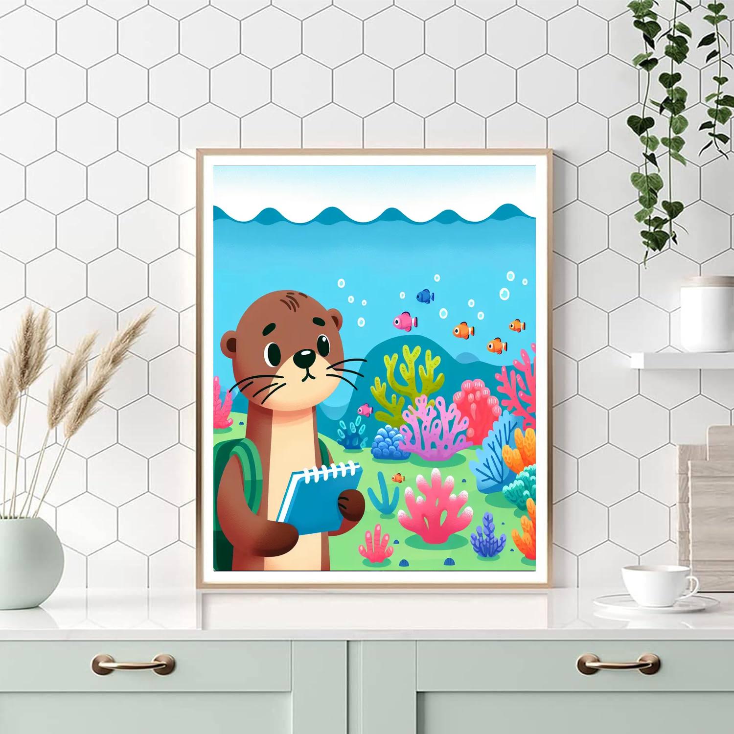 Oceanographer Otter Number Painting