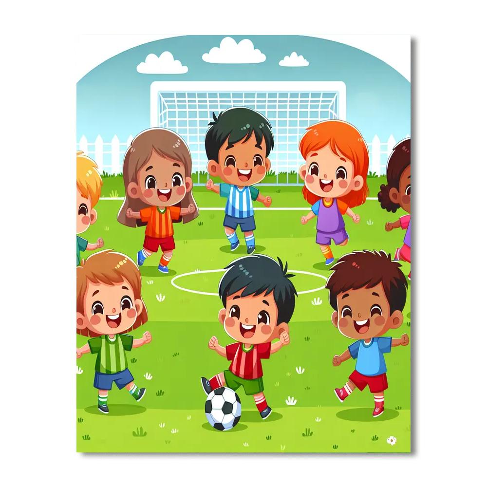Bouncing Soccer Friends Painting By Numbers Kit