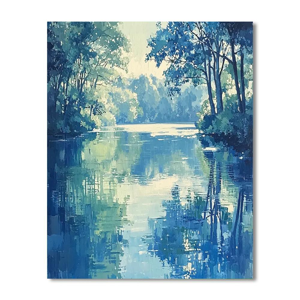 Paul Cézanne Inspired Reflections Of A Quiet Lake  Painting By Numbers Kit