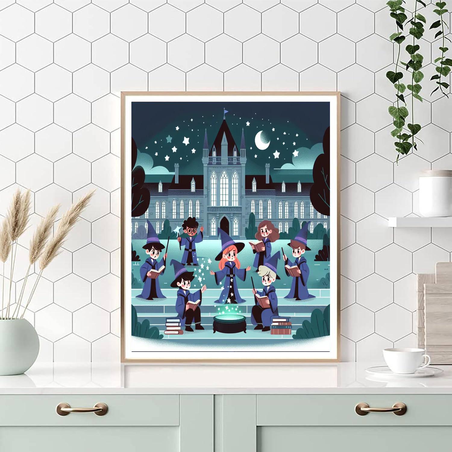 Moonlit Magic School Paint By Numbers Art