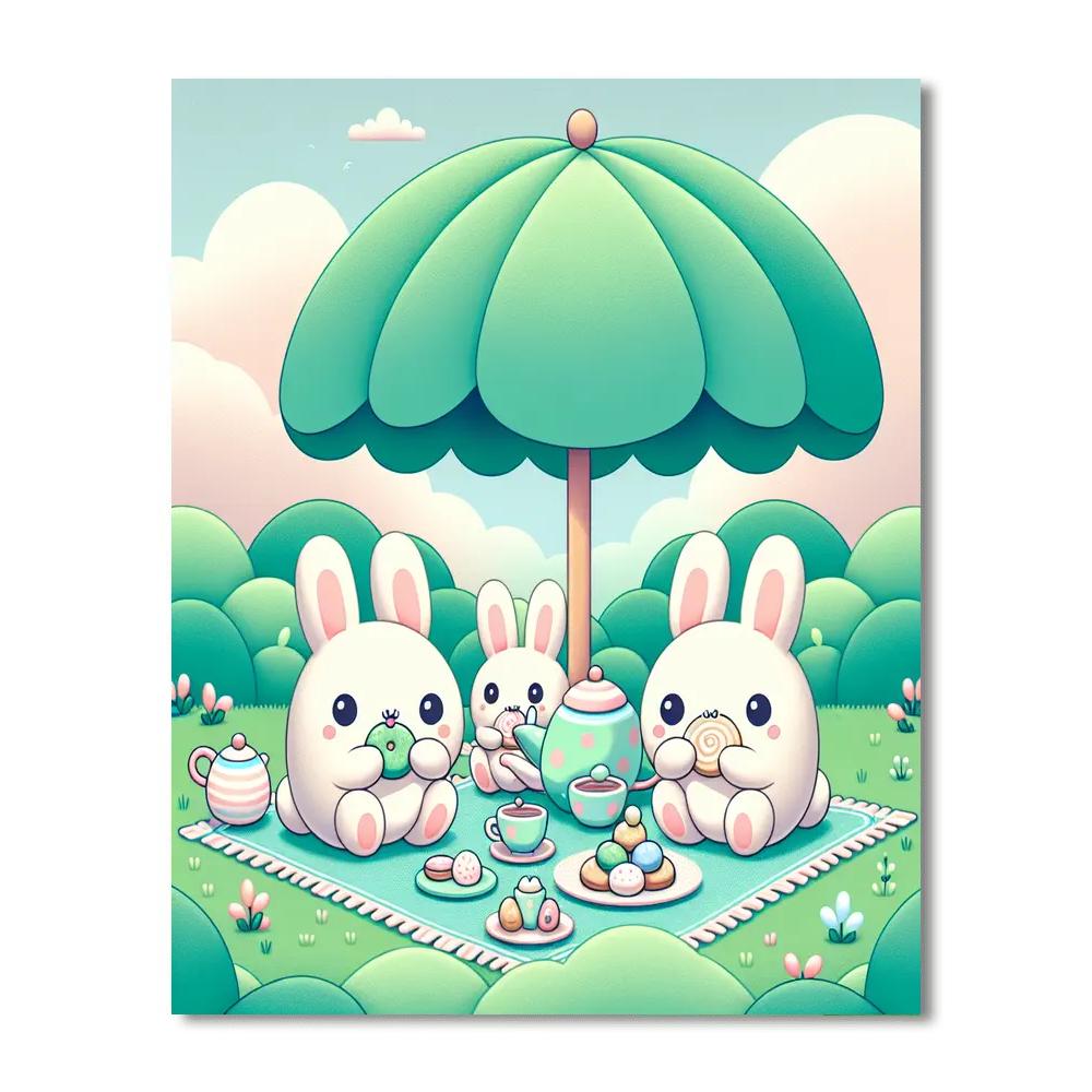 Bunny Tea Party Numbered Painting Kits