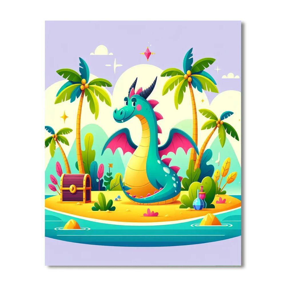 Mythical Dragon Island Paint By Color