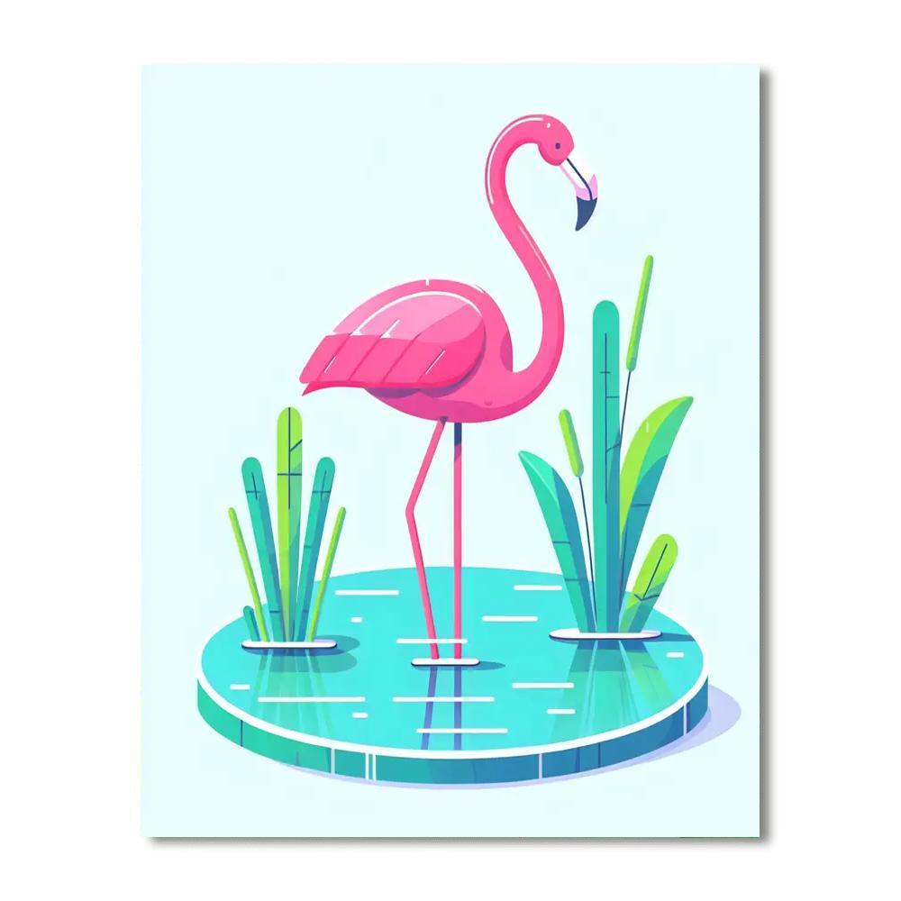 Floating Flamingos Paint By Numbers Art
