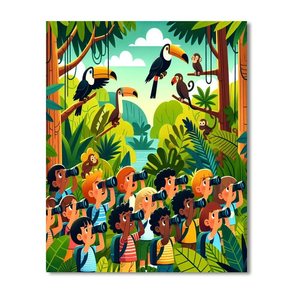 Jungle Rainforest Discovery Painting Number Kit