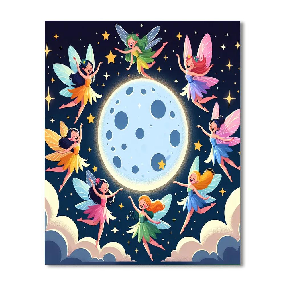 Mystical Night Fairies Painting Number Kit
