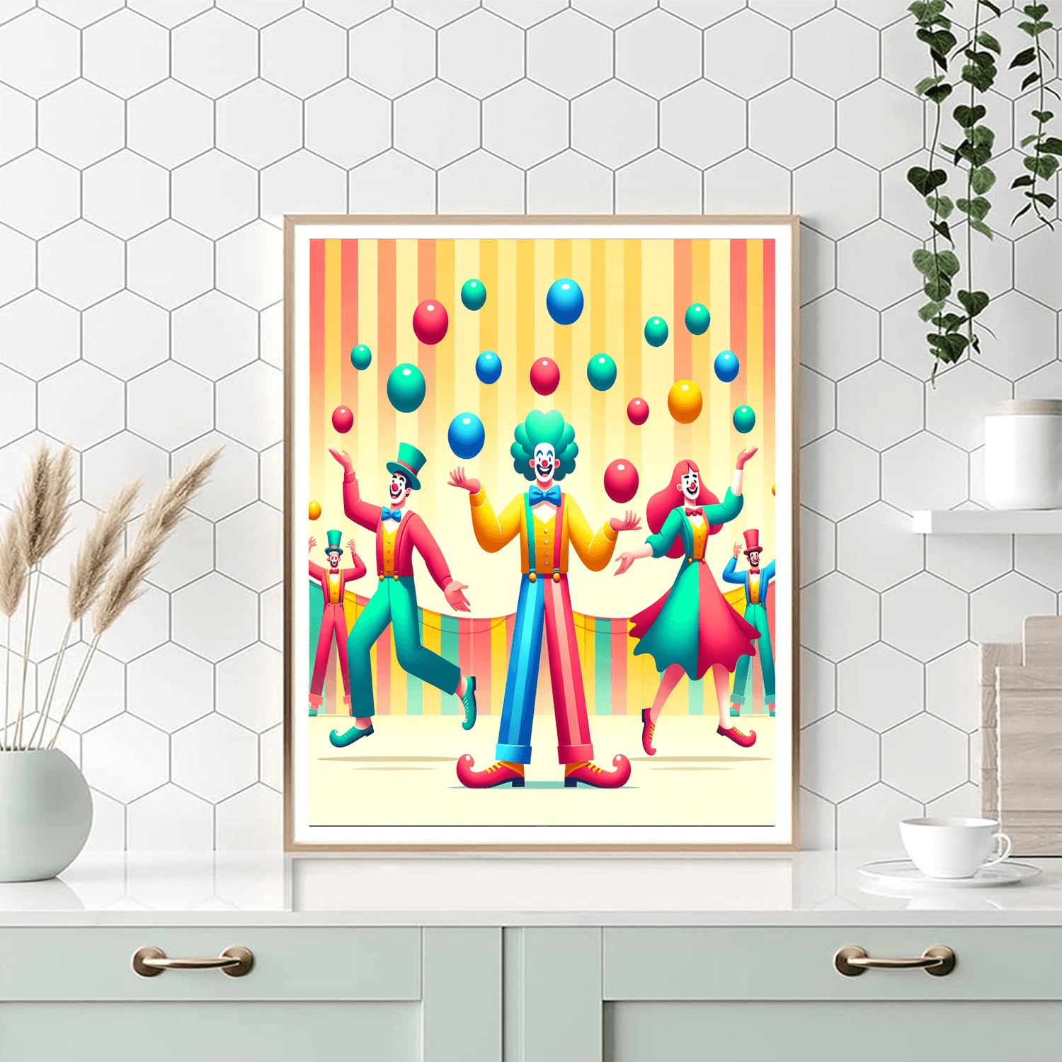 Colorful Circus Clowns Paint By Numbers