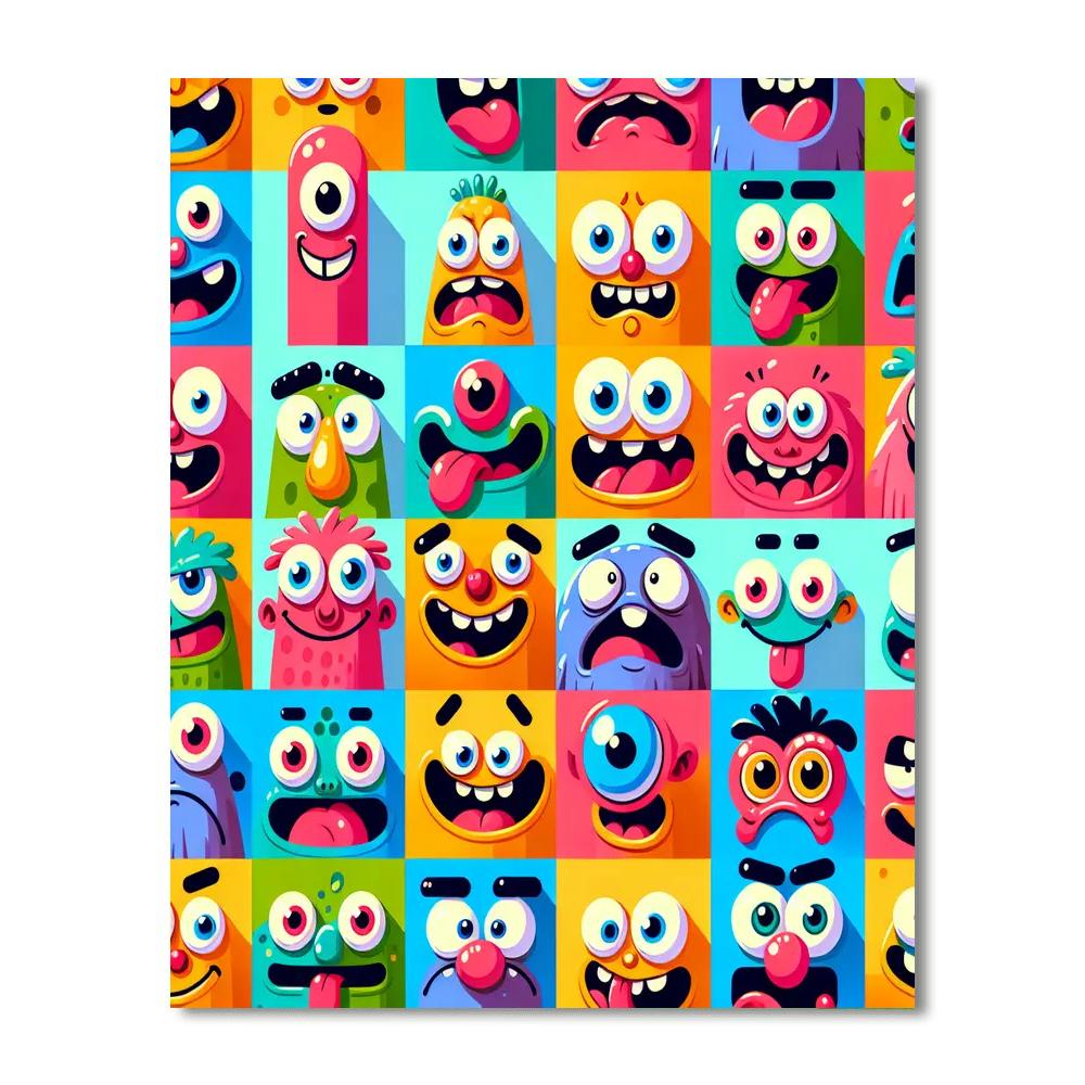 Funny Faces And Silly Expressions Paint By Color