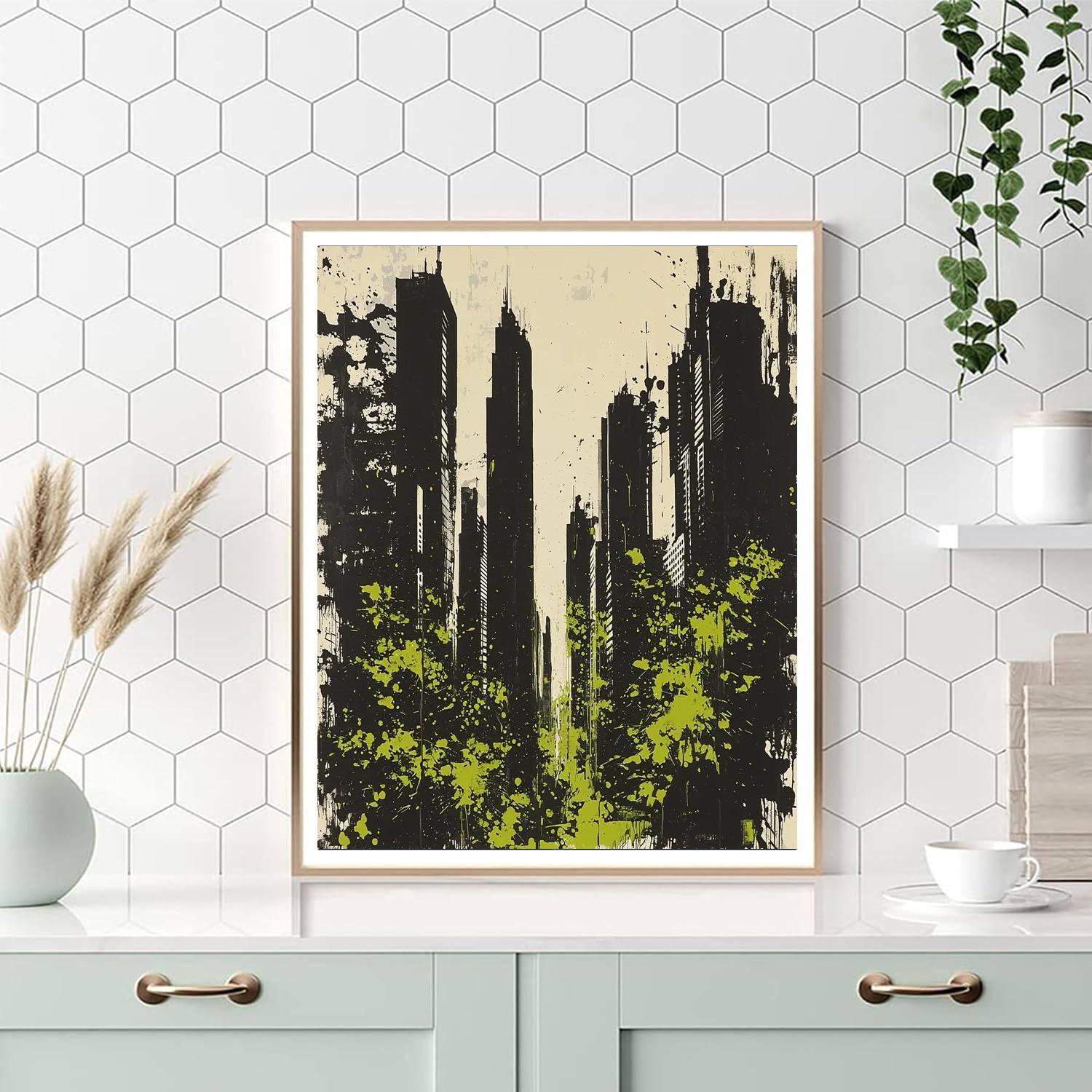 Banksy Inspired Concrete Jungle  Number Painting