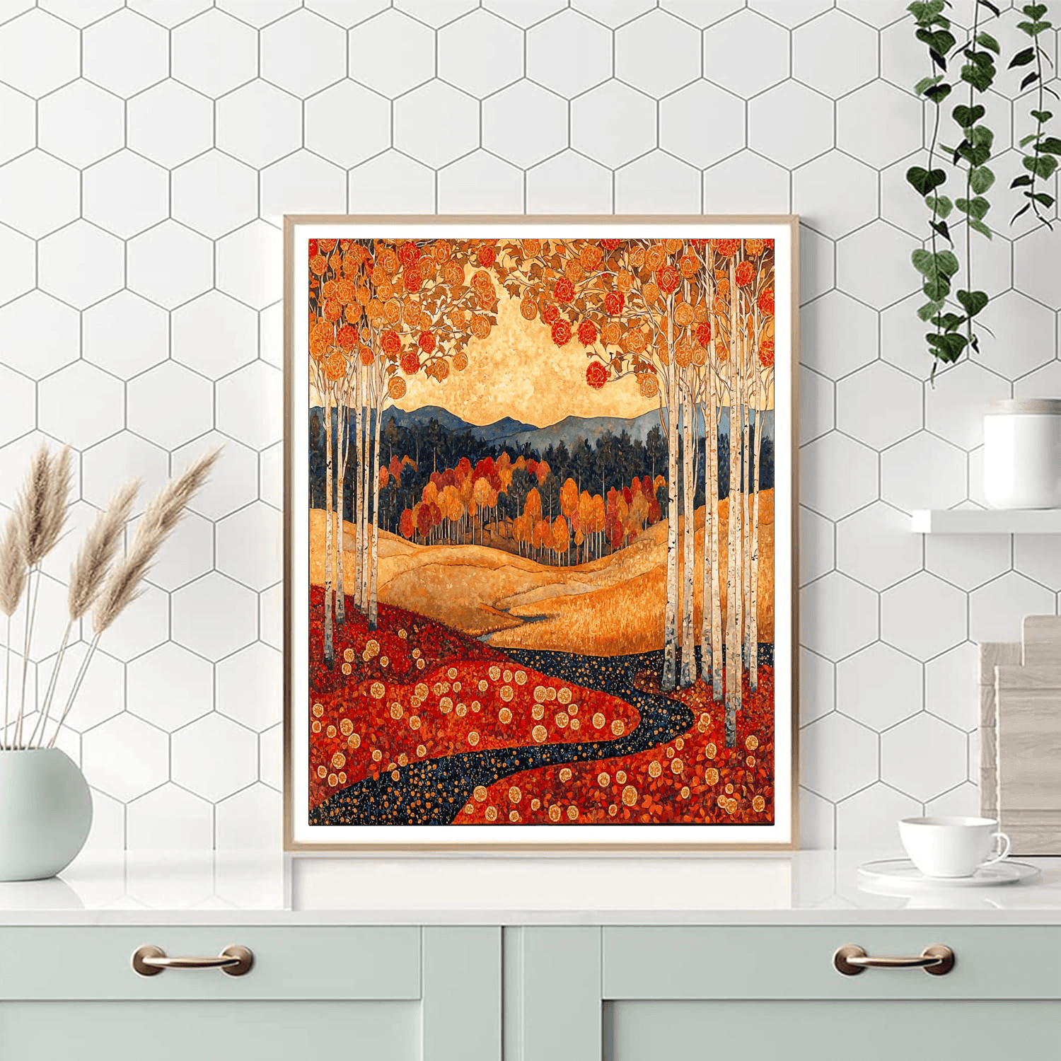 Gustav Klimt Inspired The Magic Of Autumn  Paint By Numbers Art