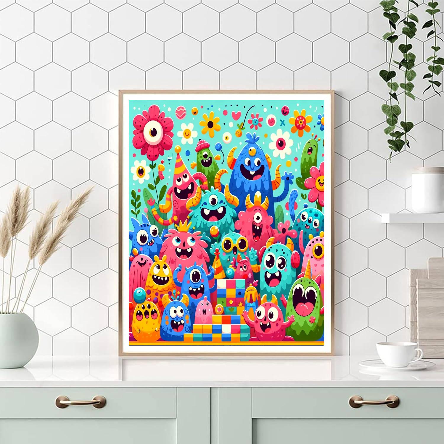 The Friendly Monster Adventure DIY Paint By Numbers