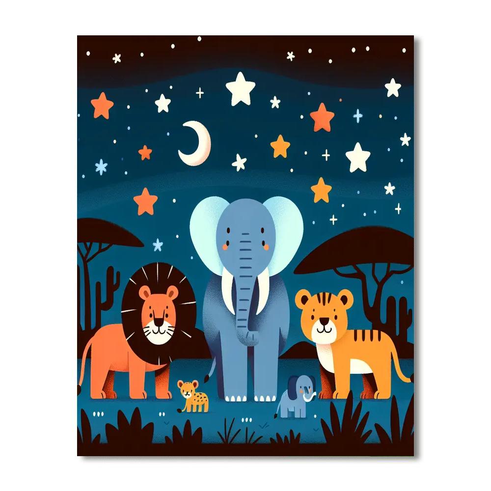 Starlit Safari Night Numbered Painting Kits