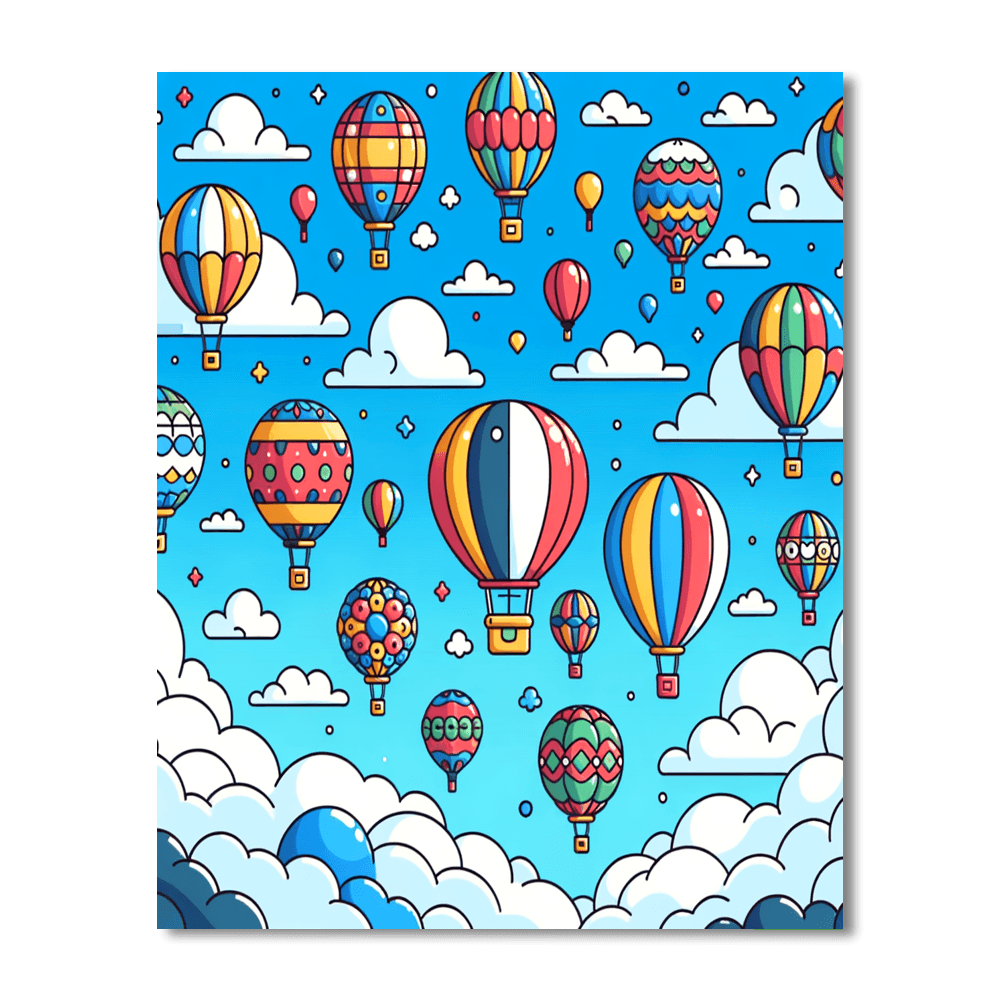 Charming Hot Air Balloon Numbered Painting Kits