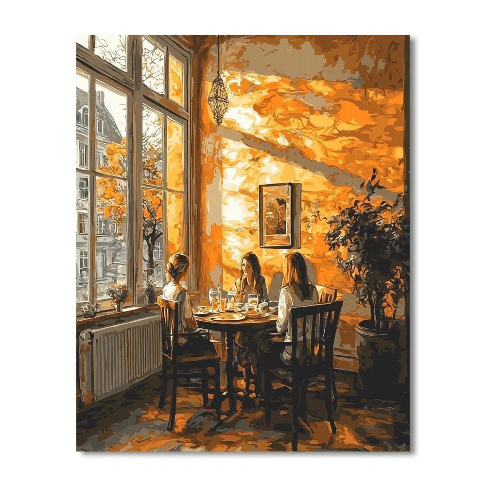 Johannes Vermeer Inspired Vermeer's Harmonious Hearth  Numbered Painting Kits