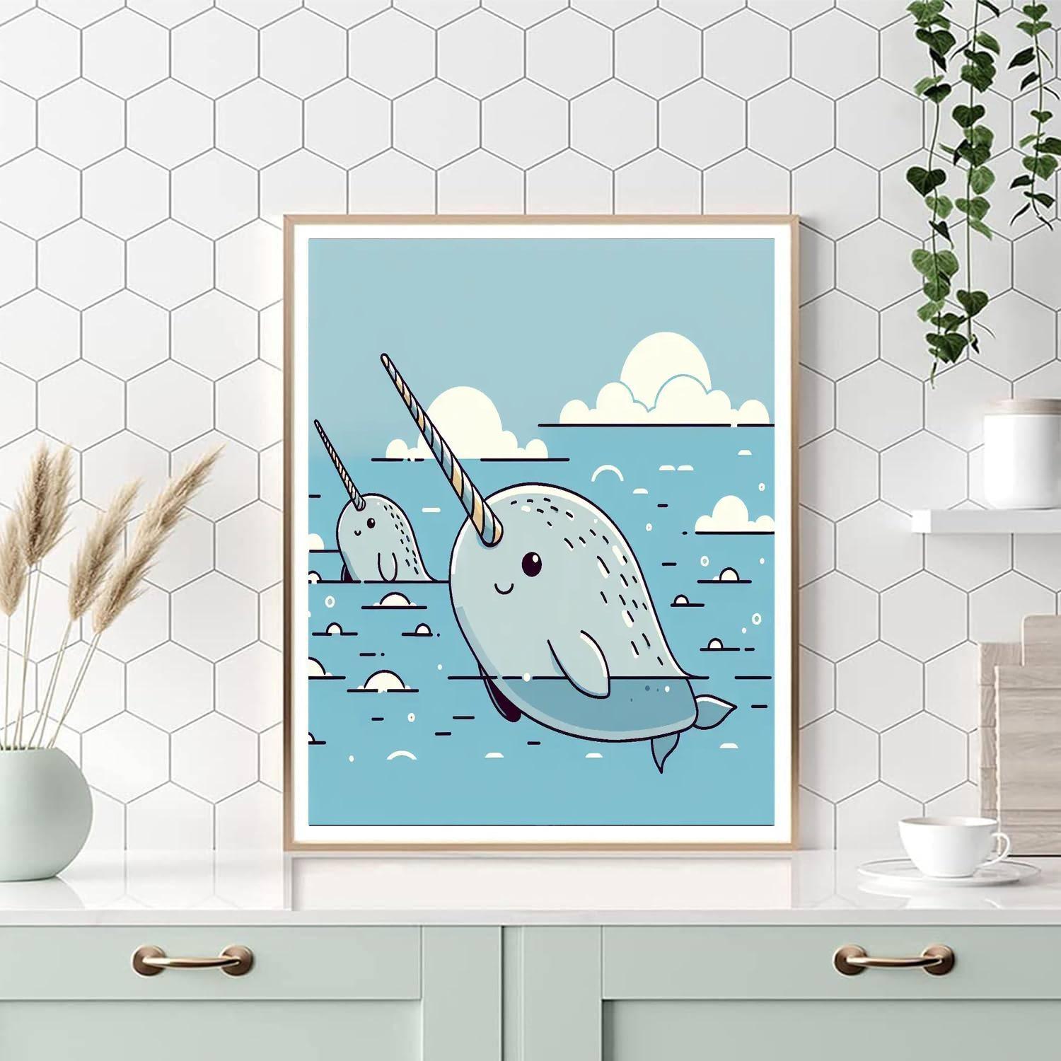 Noble Narwhals Paint By Numbers Art