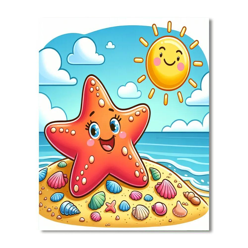 Whimsical Starfish Paint By Numbers Art