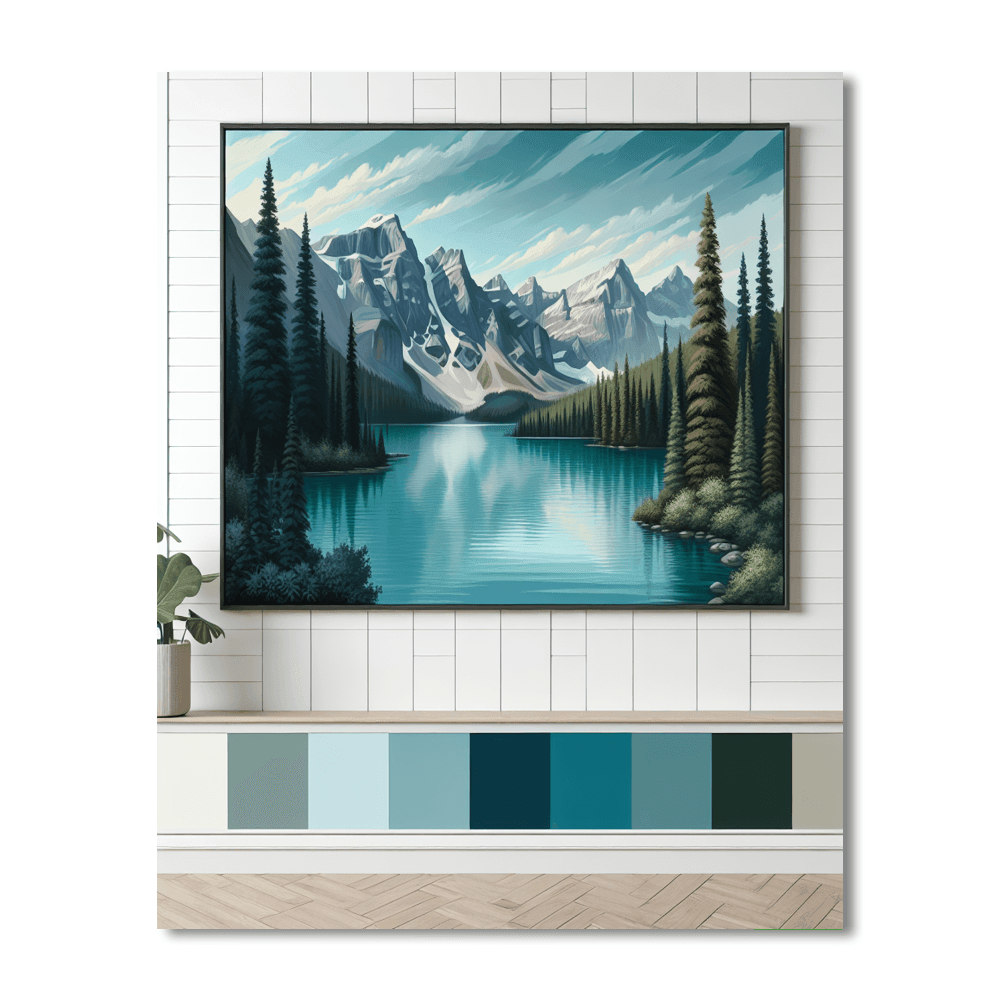 Mystical Mountain Lake Painting By Numbers Kit