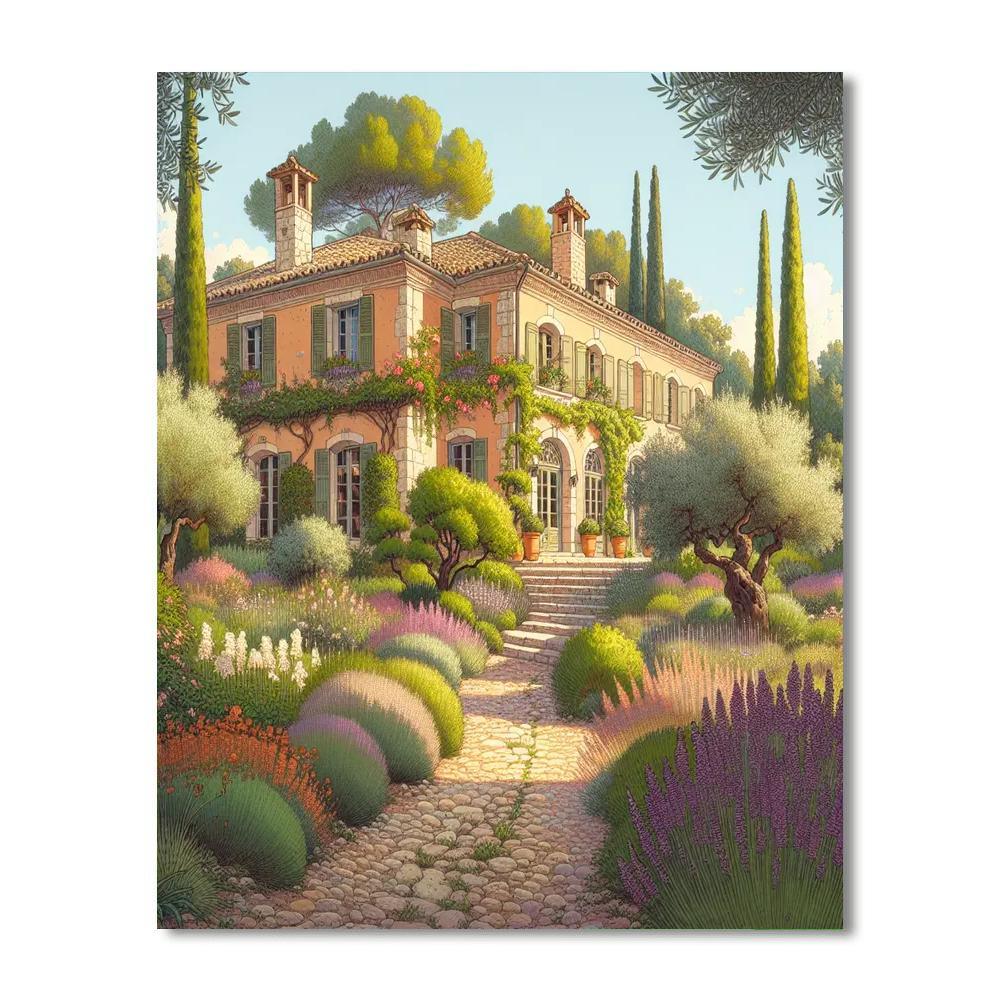 Mediterranean Villa Oasis Numbered Painting Kits