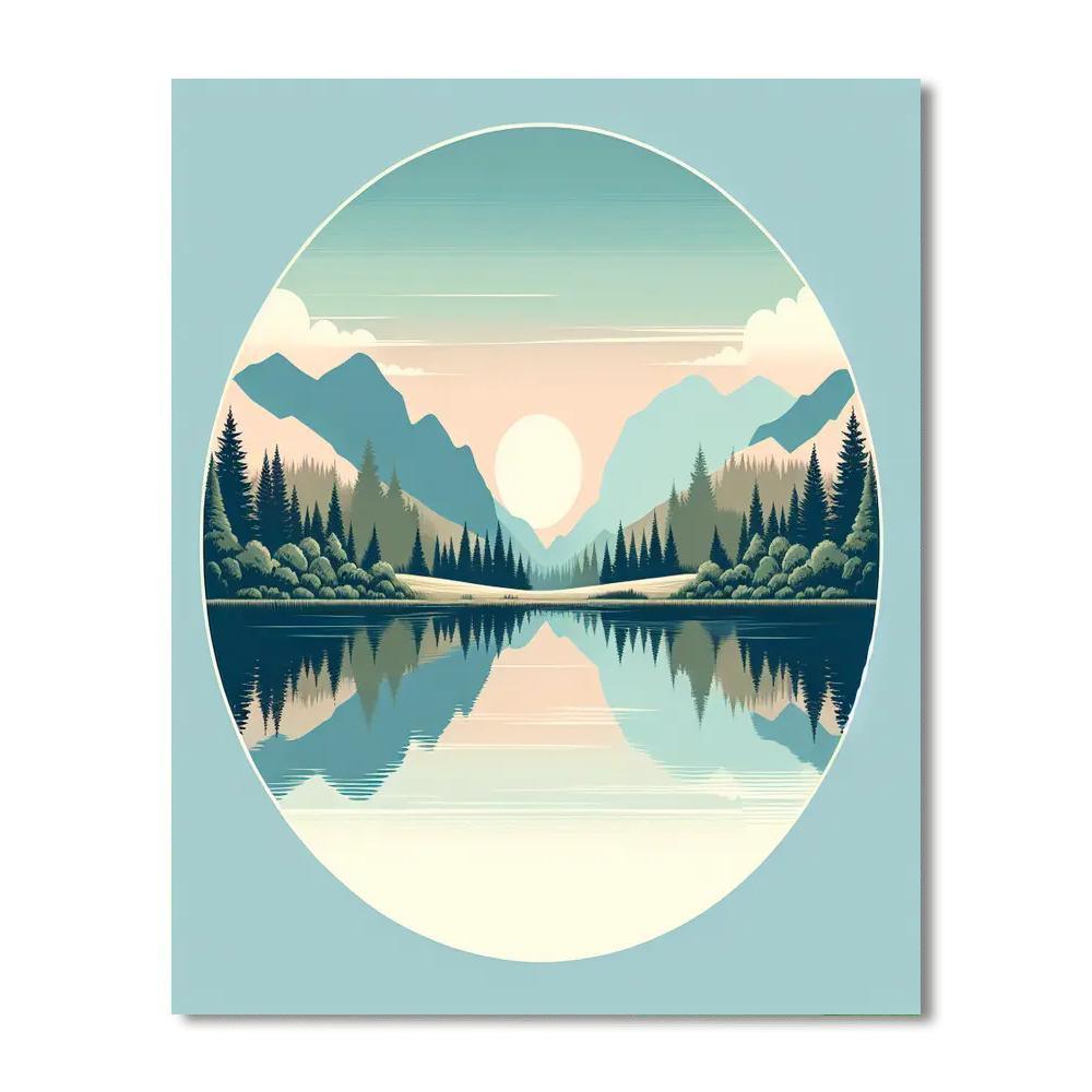 Tranquil Lakeview Number Painting