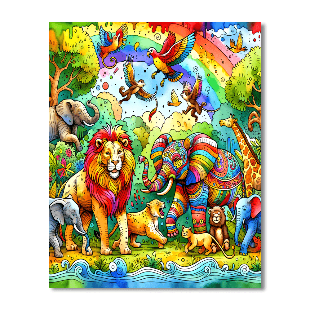 Friendly Zoo Adventure Paint By Numbers Kits