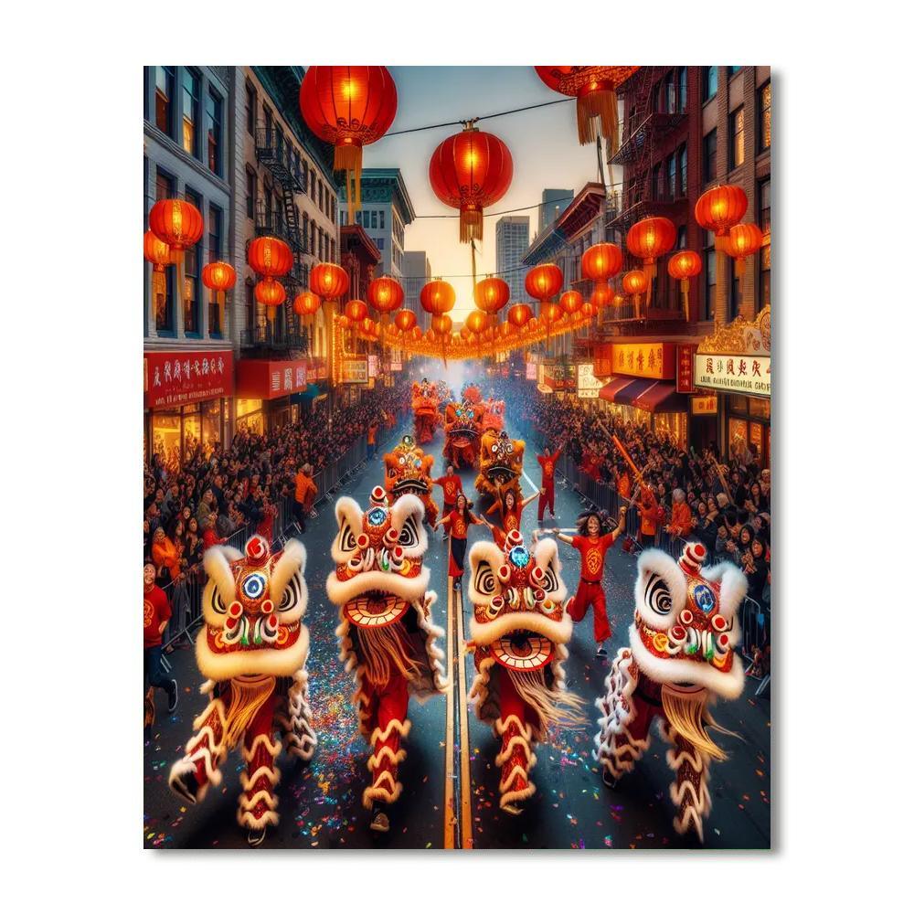 Lunar New Year Parade - Usa Numbered Painting Kits