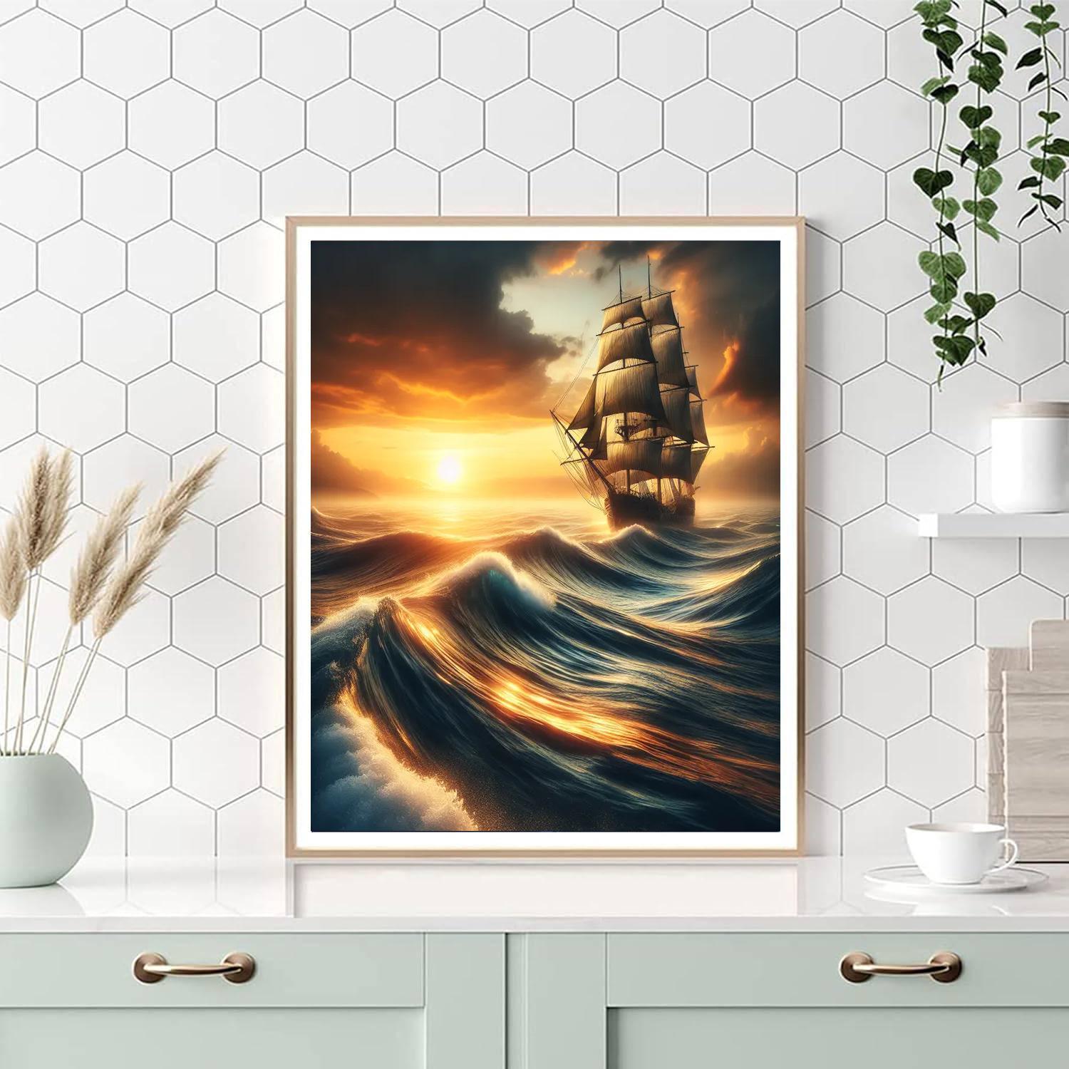 Ancient Maritime Voyage Number Painting