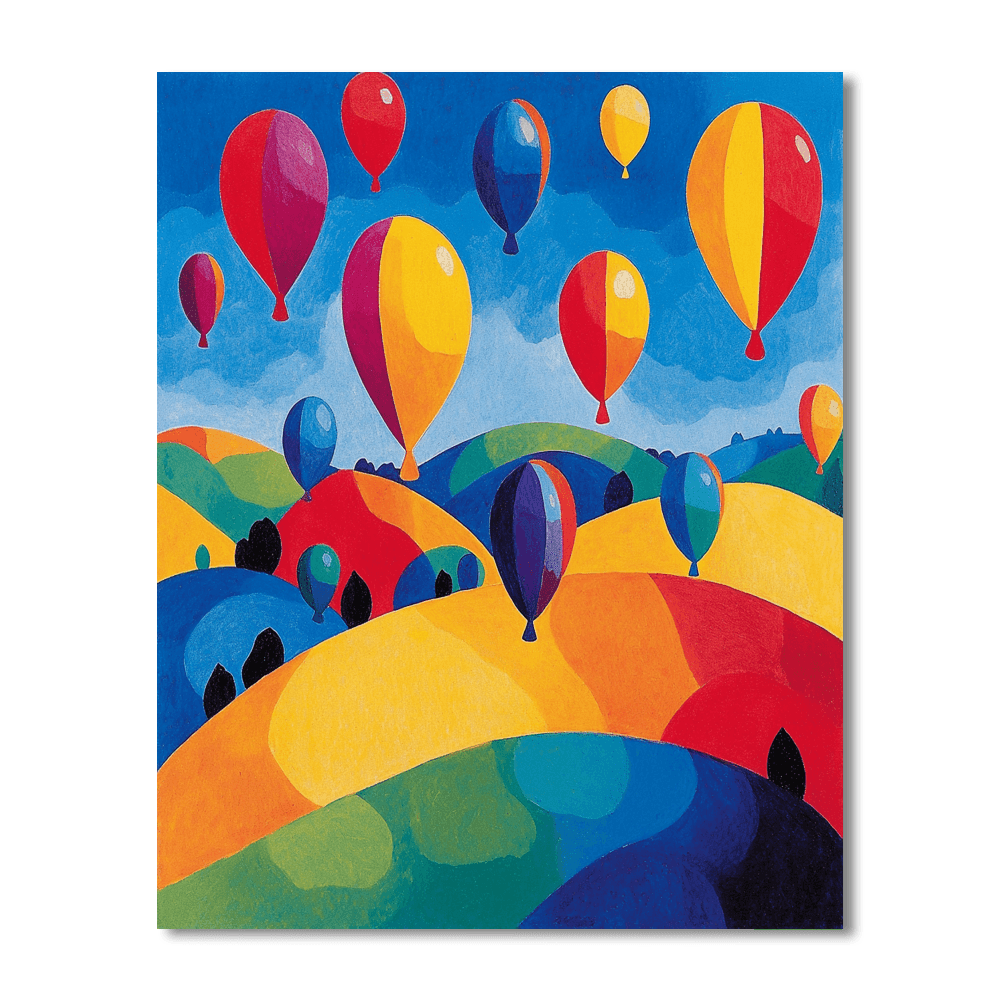 Paul Klee Inspired Colorful Balloon Fiesta  Paint By Number