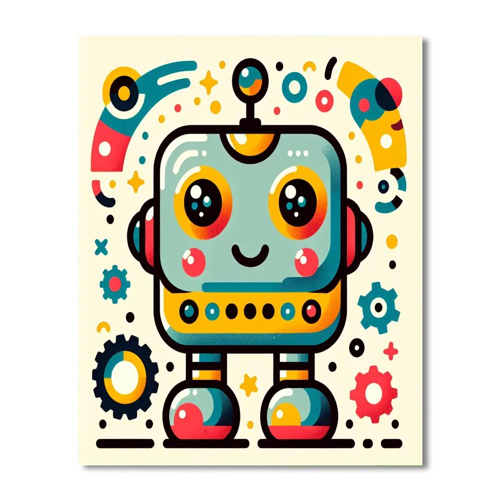 Fantasy Robot Friends Paint By Numbers Art