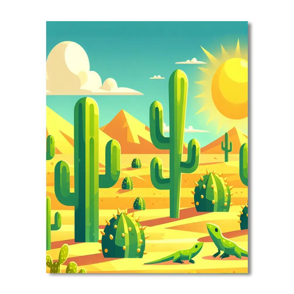 Cactus Kingdom Paint By Numbers Art